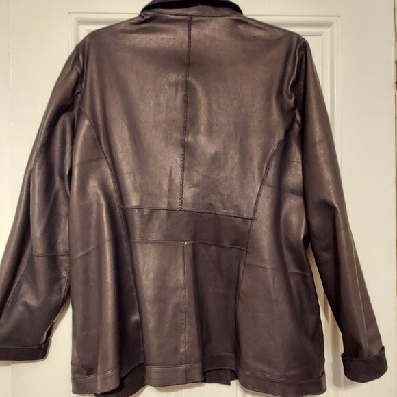 NEW! Reversible Black Leather & Suede Blazer from Florence Italy size XL - Picture 4 of 4